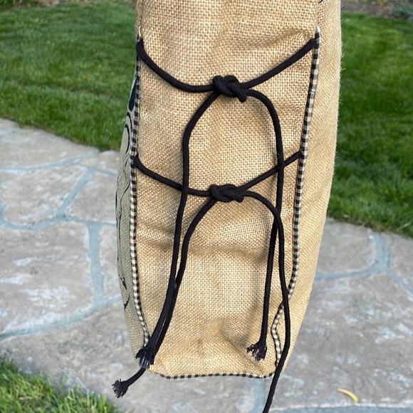 🌺 Mona B; CUTE Boutique Burlap “Flowers since 1952” Parisian Large Market Bag! - Picture 7 of 15